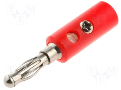 Жак бананщекер BC-002/R Щепсел; бананови 4mm; 60VDC; червен; с напречно гнездо